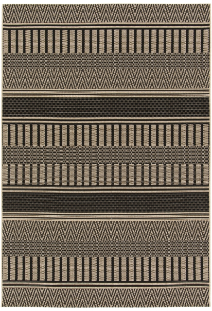 Black and Linen Outdoor Rug - NATURA